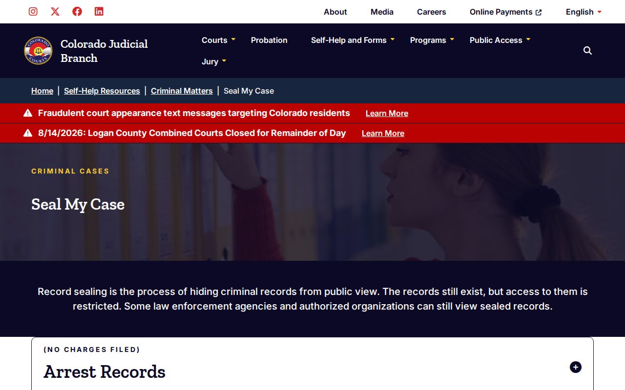 Colorado sealing guidance for Chaffee County arrest and booking records