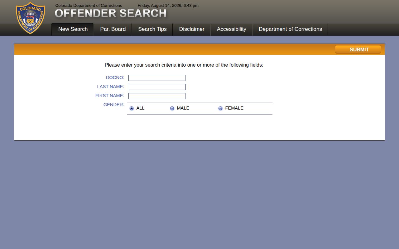 Colorado DOC offender record search for Chaffee County custody follow-up